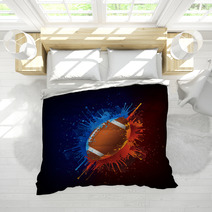 American Football Ball In Paint Bedding 34706606
