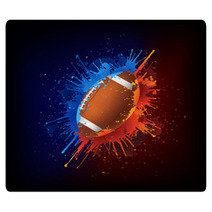 American Football Ball In Paint Rugs 34706606