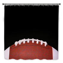 American Football Ball Over Black Background Bath Decor 69964820