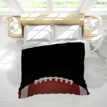 American Football Ball Over Black Background Bedding 69964820