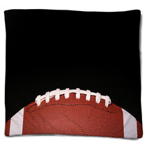 American Football Ball Over Black Background Blankets 69964820