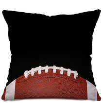 American Football Ball Over Black Background Pillows 69964820