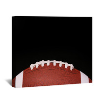 American Football Ball Over Black Background Wall Art 69964820