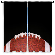 American Football Ball Over Black Background Window Curtains 69964820