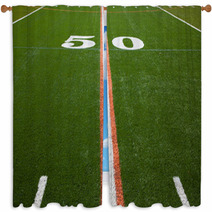 American Football Field - 50 Yard Line Window Curtains 39450387