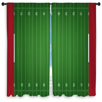 American Football Field Background Window Curtains 63080332