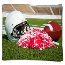 American Football, Helmet, And Pom Poms Blankets 32446239