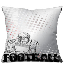 American Football Pencil Poster Background Pillows 18804041