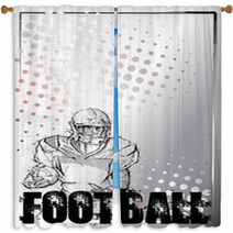 American Football Pencil Poster Background Window Curtains 18804041