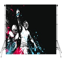 American Football Player Quarterback Isolated On White Super Bowl Sport Theme Vector Illustration Backdrops 291315916