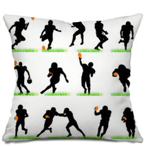American Football Silhouettes Set Pillows 30760887