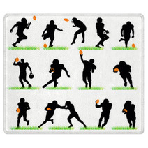 American Football Silhouettes Set Rugs 30760887