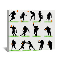 American Football Silhouettes Set Wall Art 30760887