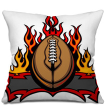 American Football Template With Flames Vector Image Pillows 39446135