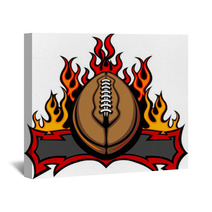 American Football Template With Flames Vector Image Wall Art 39446135