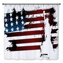 American Grunge Flag Bath Decor 61185389