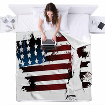 American Grunge Flag Blankets 61185389
