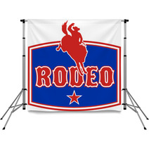 American Rodeo Cowboy Bucking Bronco Shield Backdrops 27479605