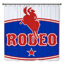 American Rodeo Cowboy Bucking Bronco Shield Bath Decor 27479605