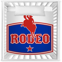 American Rodeo Cowboy Bucking Bronco Shield Nursery Decor 27479605