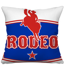 American Rodeo Cowboy Bucking Bronco Shield Pillows 27479605