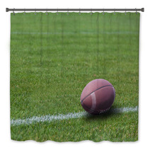 American Rugby Ball On The Grass Bath Decor 55617488