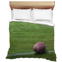 American Rugby Ball On The Grass Bedding 55617488
