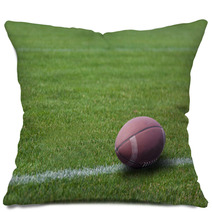American Rugby Ball On The Grass Pillows 55617488