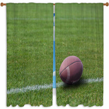American Rugby Ball On The Grass Window Curtains 55617488