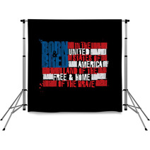 American Text Flag Land Of The Free Home Of The Brave Positive Backdrops 206668218