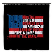 American Text Flag Land Of The Free Home Of The Brave Positive Bath Decor 206668218