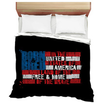 American Text Flag Land Of The Free Home Of The Brave Positive Bedding 206668218