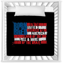 American Text Flag Land Of The Free Home Of The Brave Positive Nursery Decor 206668218