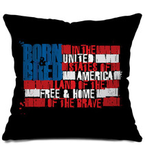 American Text Flag Land Of The Free Home Of The Brave Positive Pillows 206668218