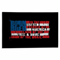American Text Flag Land Of The Free Home Of The Brave Positive Rugs 206668218
