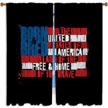 American Text Flag Land Of The Free Home Of The Brave Positive Window Curtains 206668218