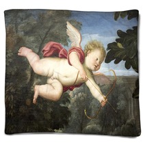 An Angel On An Old Painting Blankets 117835303