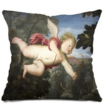 An Angel On An Old Painting Pillows 117835303
