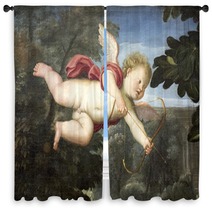 An Angel On An Old Painting Window Curtains 117835303
