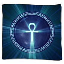 An Egyptian Ankh Icon Illuminated From Behind. Blankets 4627961