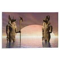 An Illustration Of An Ancient Egyptian Statue Rugs 17662134