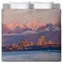 Anchorage Alaska Skyline Bedding 127887092