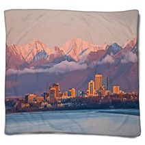 Anchorage Alaska Skyline Blankets 127887092