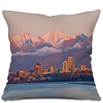 Anchorage Alaska Skyline Pillows 127887092