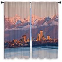 Anchorage Alaska Skyline Window Curtains 127887092