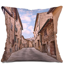 Ancient Alley In Volterra, Tuscany, Italy Pillows 67997054