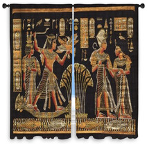 Ancient Black Egyptian Papyrus Window Curtains 54865835