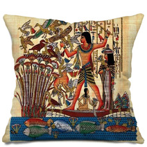 Ancient Egyptian Papyrus Symbolizing Family Pillows 54231419