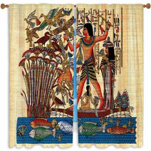 Ancient Egyptian Papyrus Symbolizing Family Window Curtains 54231419
