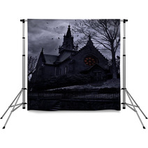 Ancient Frightening Church In Twilight Backdrops 57794947